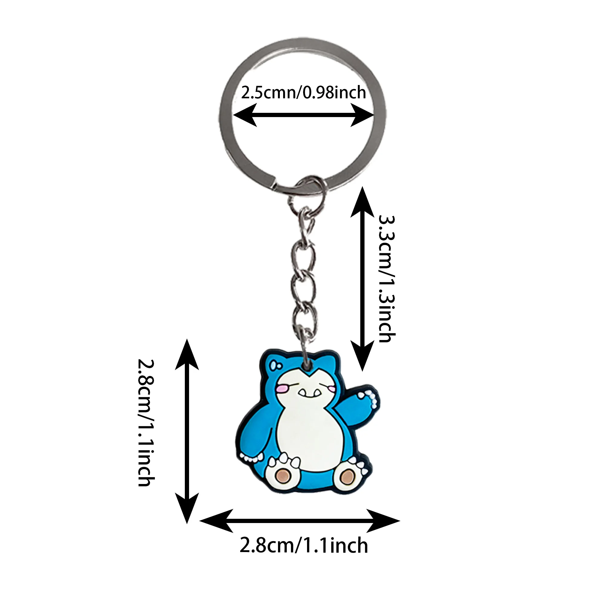 1-18 قطعة الكرتون Miniso بيكاتشو بولي كلوريد الفينيل لينة المفاتيح حلية قلادة لمفتاح التحكم مفتاح فوب القرطاسية المدرسية عطلة الحاضر #6