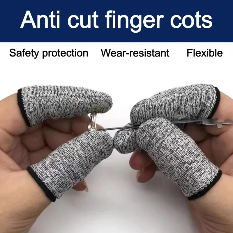 1/2Pc Flexible Anti-Cut Finger Cover Finger Protector Sleeve Level 5 High-Strength Safety Anti Cut Fingertip Gloves Kitchen Tool