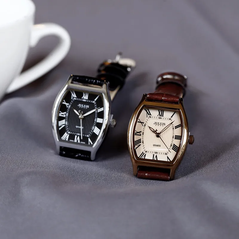 ساعات الطلاب ذات الطراز الجديد، تصميم بسيط، زوج من ساعات المعصم الكوارتز، طراز ريترو مربع، ساعات رجالية ونسائية.