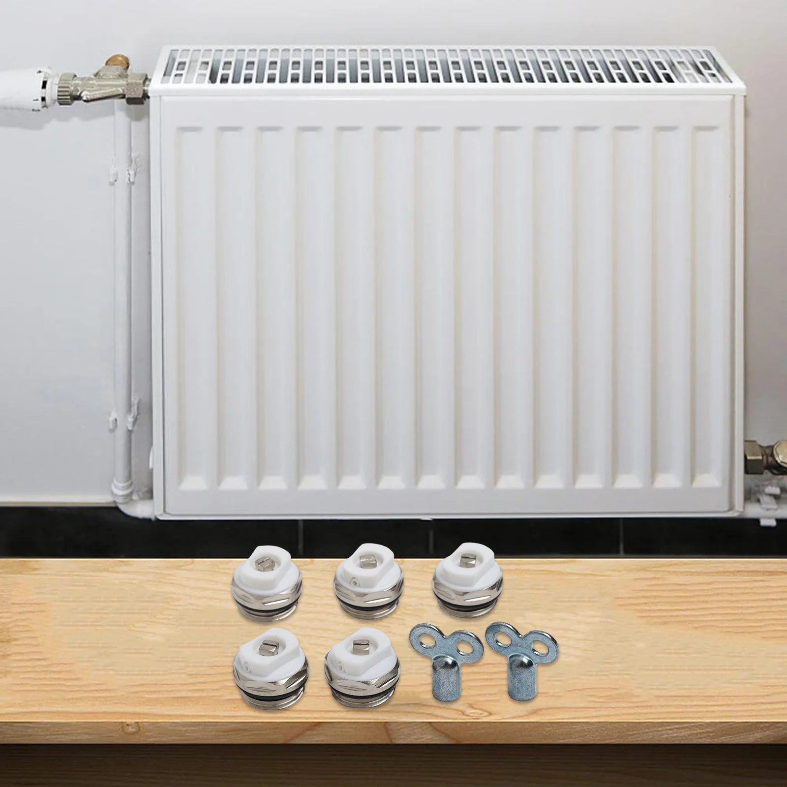 5pcs Radiator Vent Valves With 2 Radiator Bleed Keys Vent Valves Manual Heating Valve Radiator Accessories