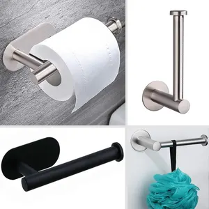 Aço inoxidável Toilet Paper Holder, banheiro Roll Tissue Hanger, dispensador de toalha, guardanapo armazenamento, acessórios de cozinha, sem perfuração 8 principais vendas porta toalha de papel cozinha - №2