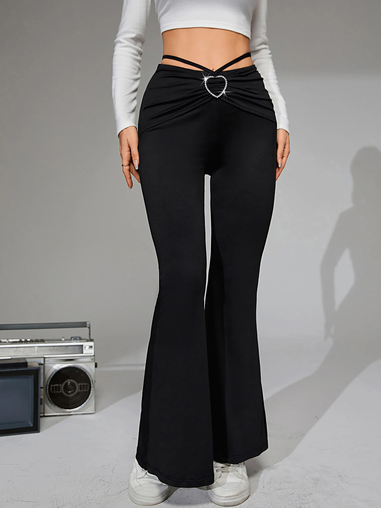 Casual broek met rechte pijpen, volledige lengte, middentaille, damesonderkleding, comfortabele losse broek, modieuze casual stijl