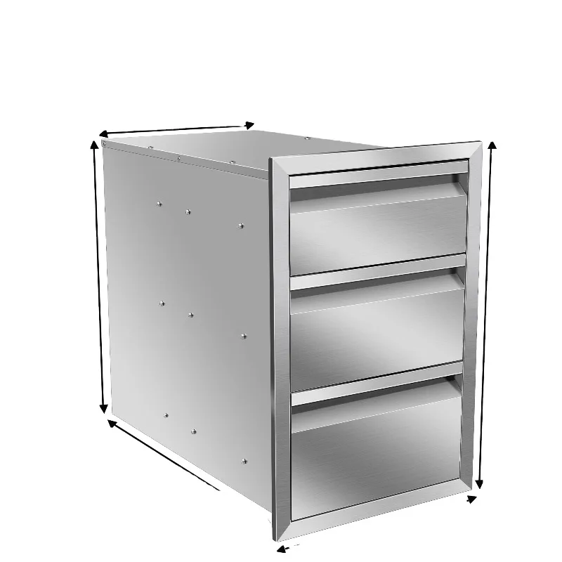 Cabinet Drawer Steel Cabinet Modern Kitchen Stainless Steel Pull Out Cabinet Pull 3 Drawers