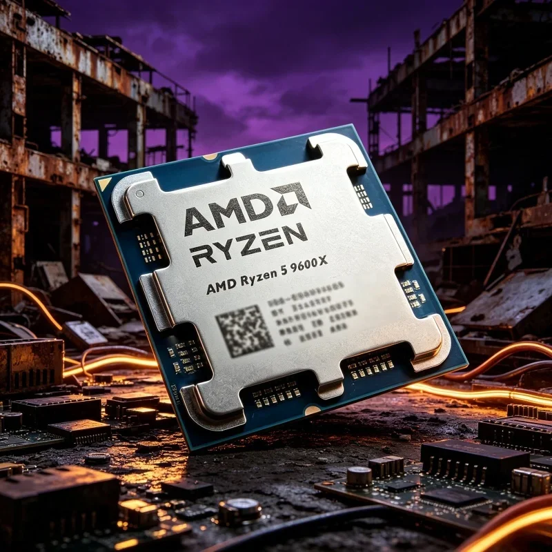 CPU AMD Ryzen 5 9600X R5 9600X Premium, 6 Núcleos, 12 Subprocesos, Velocidad Máxima de 5.4 GHz, 32 MB de Caché L3, Compatible con AM5, B850, X870