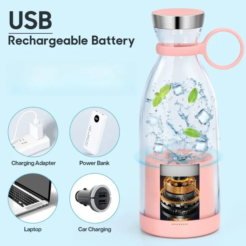 

Электрическая соковыжималка с 6 лезвиями, мини-чашка для соковыжималки с вихревым ветром, бытовая портативная многофункциональная чашка для сока