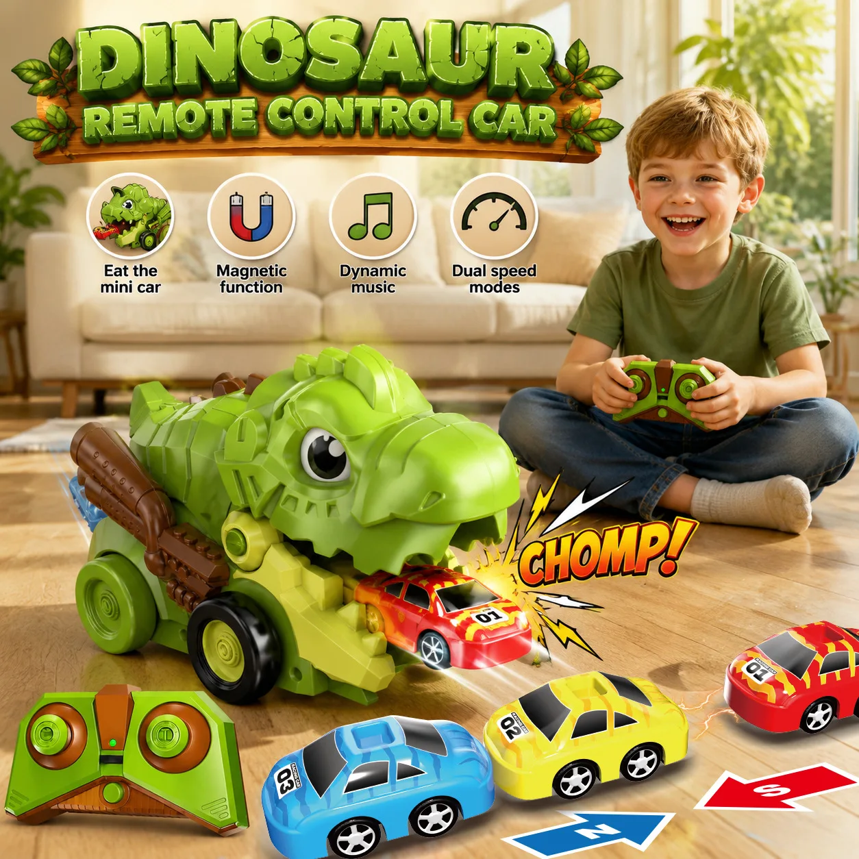 Dinosaur Swallowing Magnetic Greedy Eating Bean Electric Toys Interactive Game Dual Player Eating Educational Toy Xmas Gifts