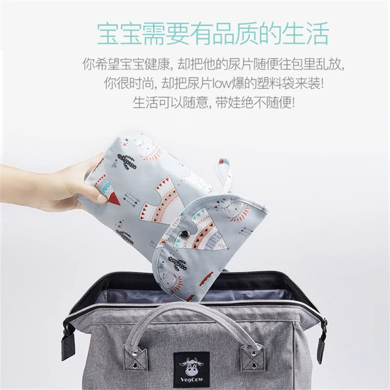 Reusable Baby Diaper Bag Organizer Portable Stroller Mini Diaper Bag for Travel Large Capacity Mommy Diaper Storage Carrying Bag