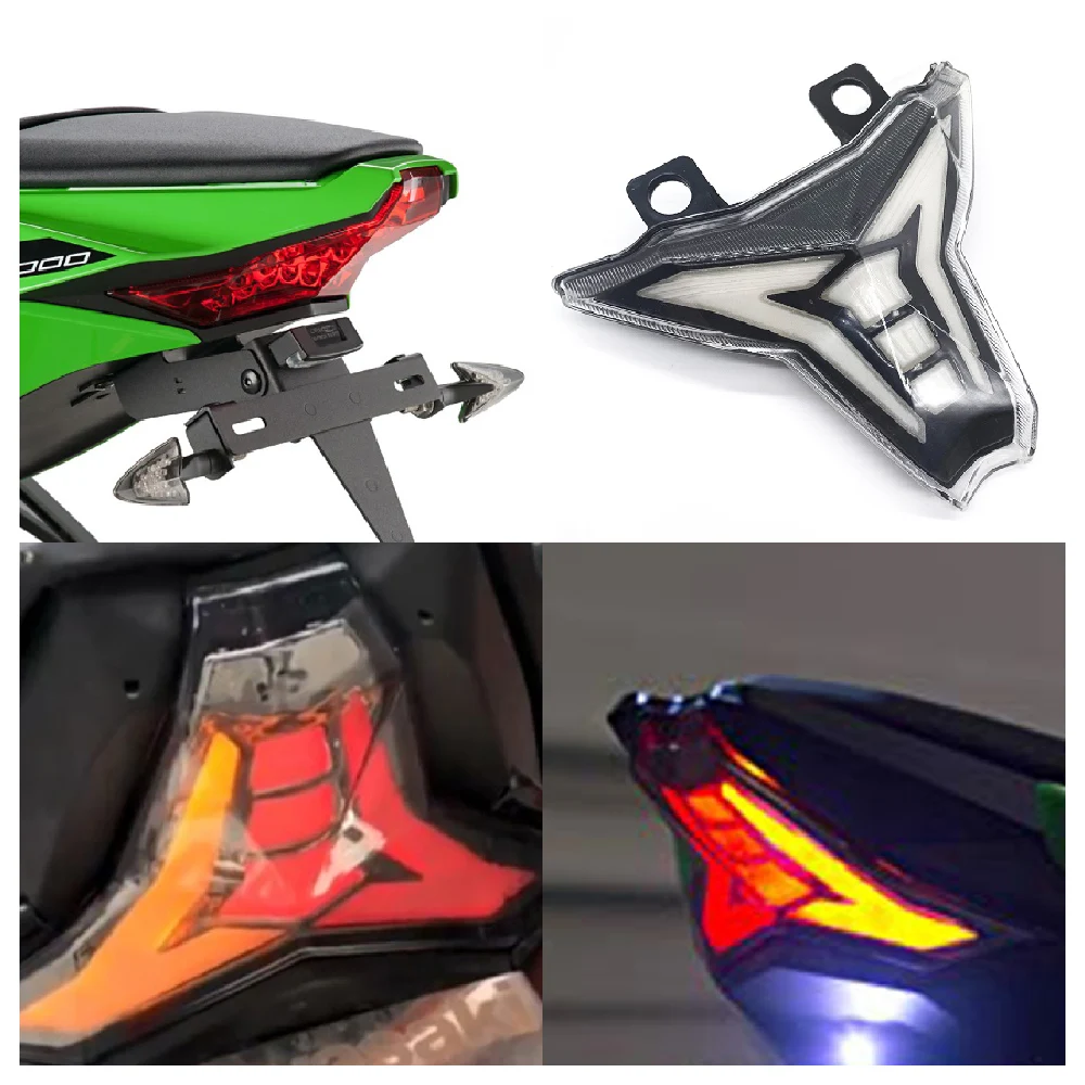 

Fits for Kawasaki Z1000 Z1000R ABS 2021 2022 2023 2024 Motorcycle Taillight Rear Brake Turn Signal Integrated LED Tail Light