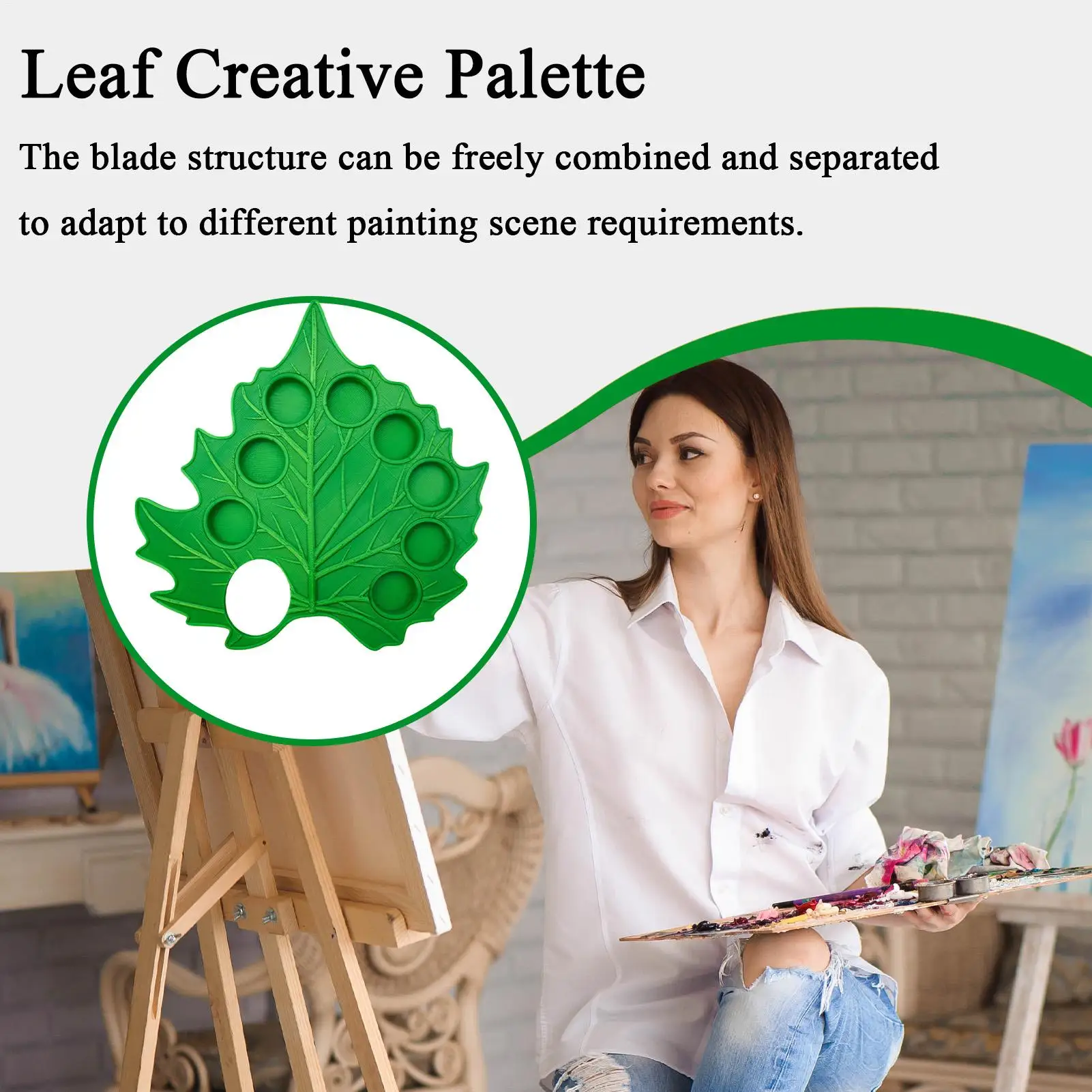 

Paint Palette Artist Wet Watercolor Palette For Acrylic Small Removable Mixing Tray Creative Plant Shape Painting Accessories