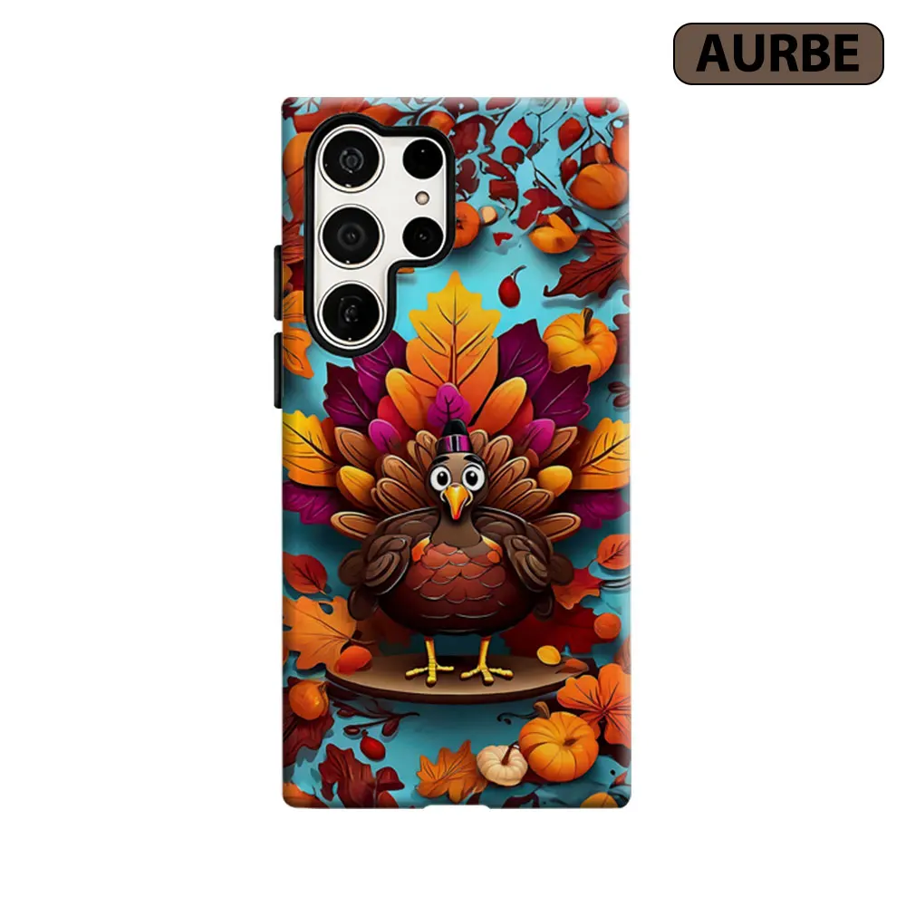 Aurbe Phone Case For Samsung Galaxy S26 S25 S24 S23 Ultra Plus HD Hard Turkey Harvest Double Layer Film Cover