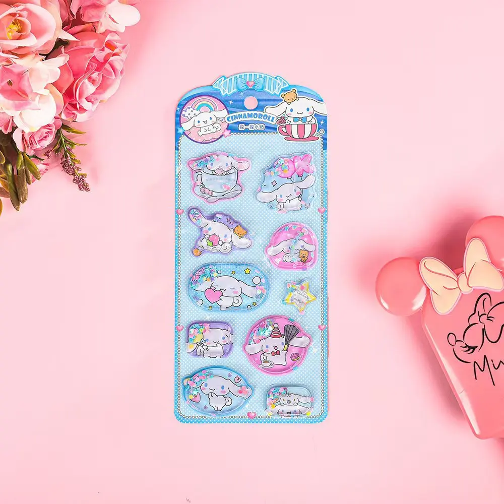 2026Anime Hello Kitty Hangyodon Cinnamoroll 3D Adesivo gelatina trasparente Cristallo Simpatici adesivi decorativi Custodie per telefoni Giocattoli fai da te