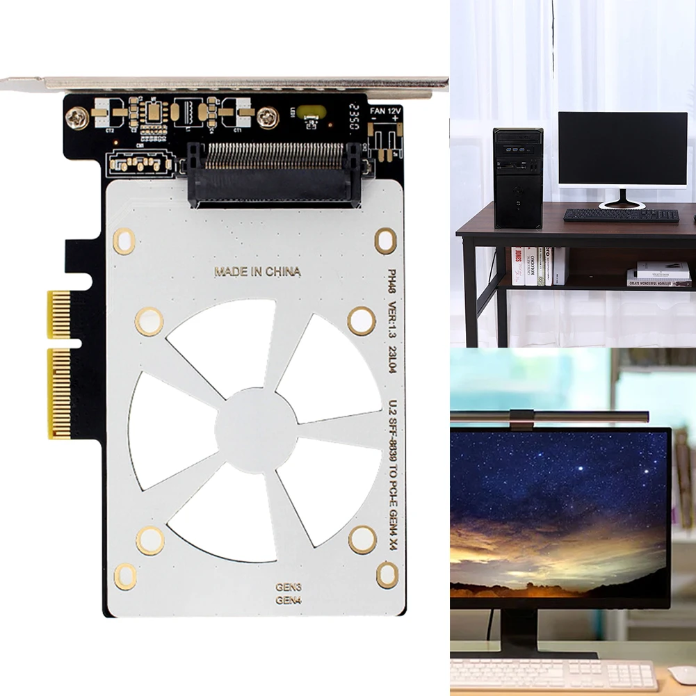 

Карта расширения PCI-E U.2 SFF-8639 на PCI-EX4, 4000 МБ/с, с разъемами X4/X8/X16 для U.2 NVME SSD