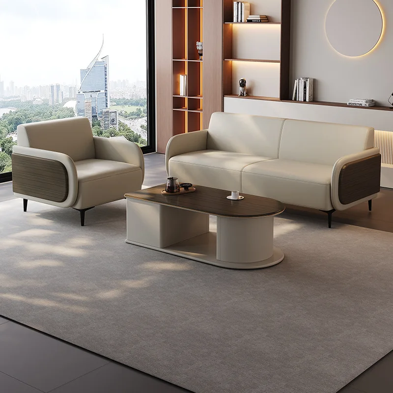 Modern Modular Leisure Reception Meeting Set Coffee Table Synthetic Leather Cover Office Living Room Home Office School