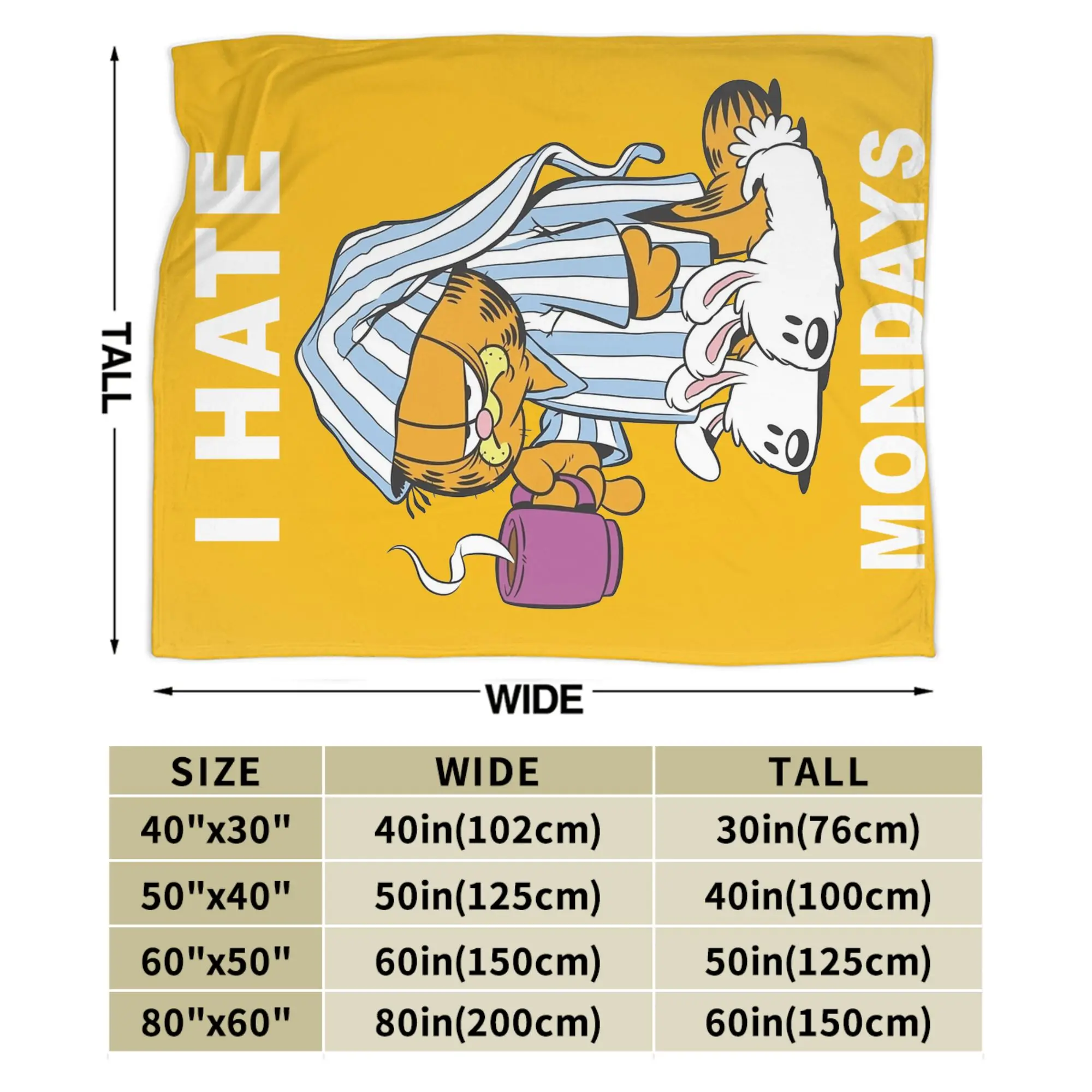 أنا أكره يوم الاثنين بطانية القهوة غارفيلد القط الصوف رمي بطانية الصيف تكييف الهواء الديكور لينة الدافئة المفارش ،