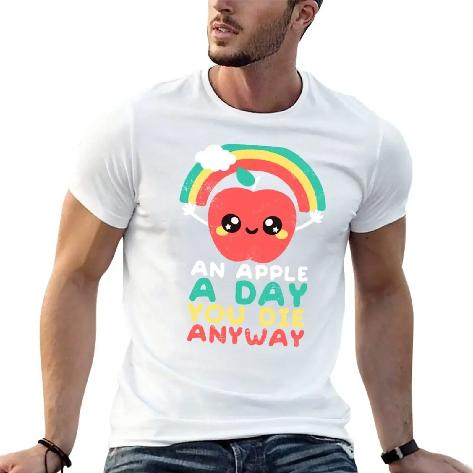 New An a day you die anyway T-Shirt vintage clothes man hippie clothes 2024 new arrival round neck men clothing streetwear