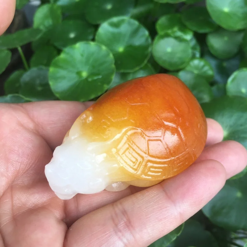 

Синьцзянский нефрит Хэтянь, белый нефрит, материал семян, дракон, черепаха, нефрит, подвеска в виде черепахи, долголетие, размер около: 68*46*35
