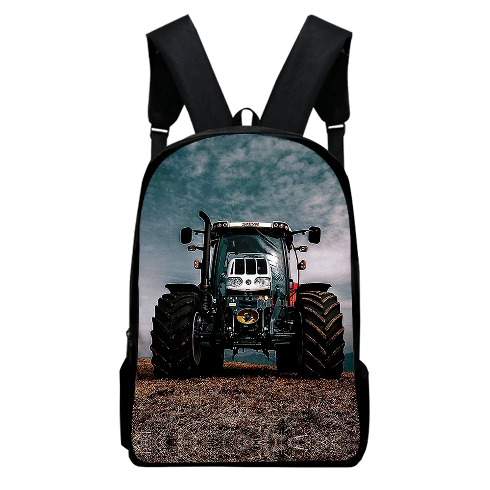 Trendy Popular tractor pattern Notebook Backpacks pupil School Bags 3D Print Oxford Waterproof Boys/Girls Laptop Backpacks