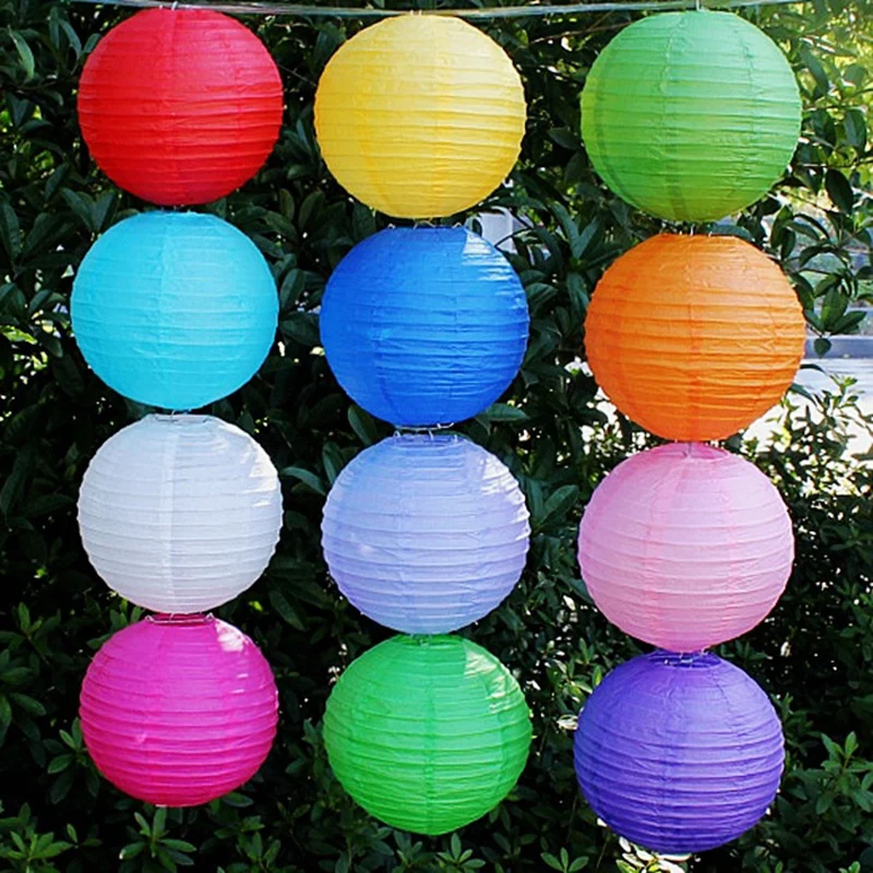 Round Chinese Paper Lantern Birthday Wedding Party decor gift craft DIY lampion white hanging lantern ball party supplies 6size