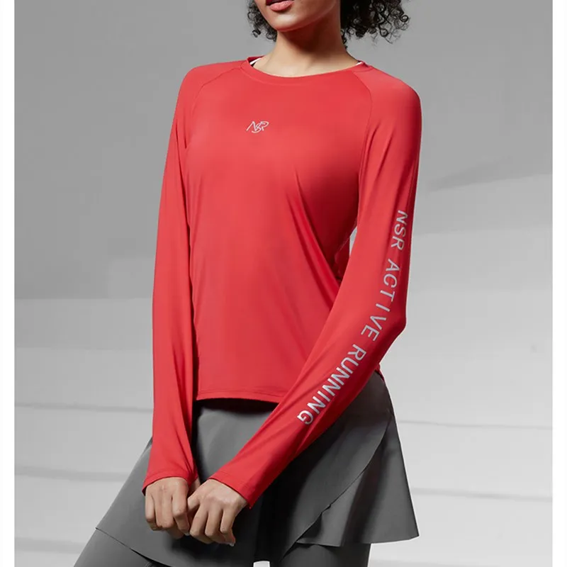 Women Fitness Training Tees Yoga Jogging Tops Soft Comfortable Running Long Sleeves Mesh Breathable Shirts Gym Sport T Shirt 