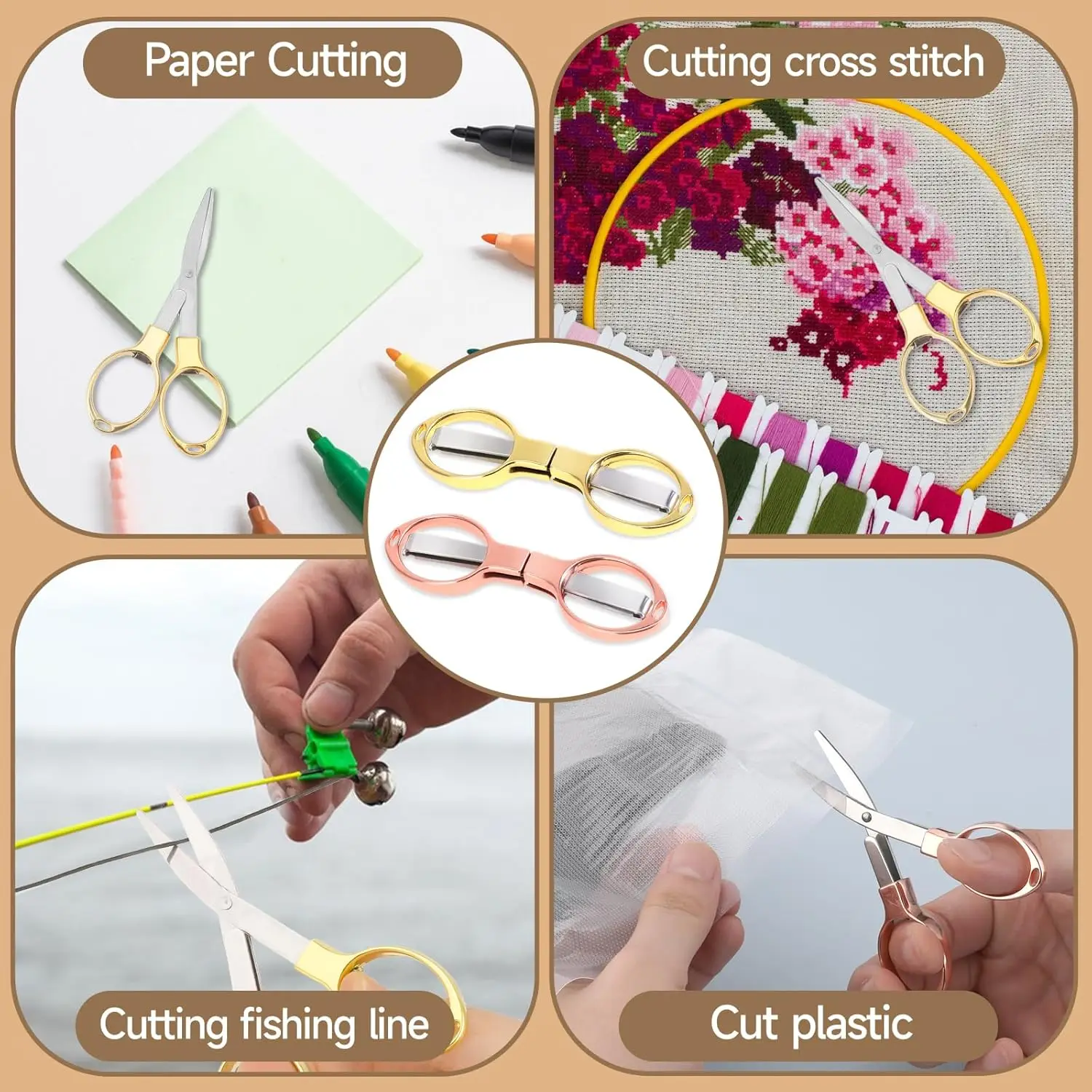 30Pcs Stainless Steel Folding Pocket Scissors for Fishing Line & Outdoor Camping Gear