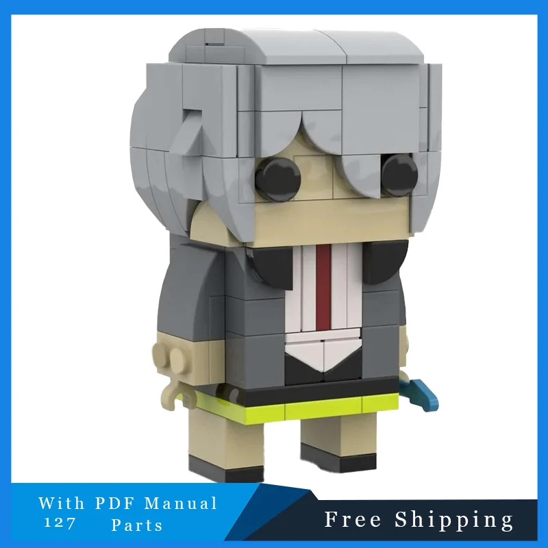

127 Parts Grey Hair Bassist Brickheadz Modular Building Blocks Model For Adults DIY Assembly Display Toy Festival Surprise Gift