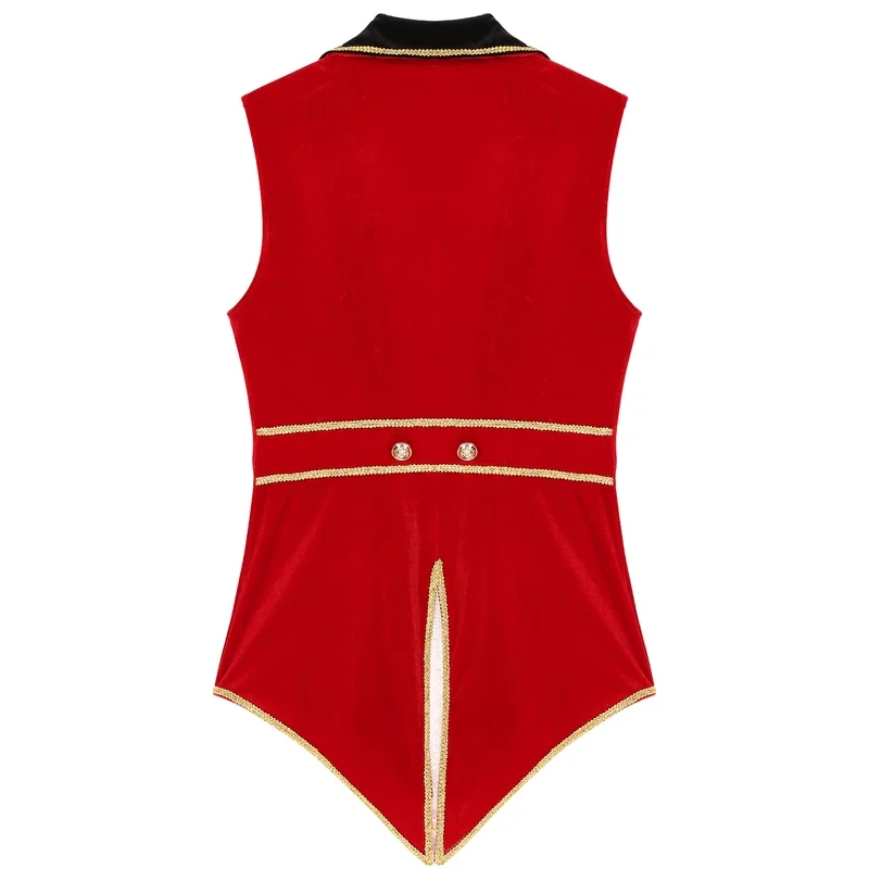 Жилет Мужской без рукавов, бархатный пиджак с лацканами и золотистой отделкой, костюм для косплея цирка рингмастера, наряд льва