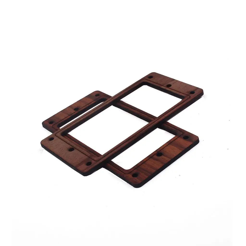 Wooden Humbucker Pickup Ring Flat Pickup Frame Set Electric Guitar Pickup Parts for Guitar Pickups Machine Neck Bridge Position