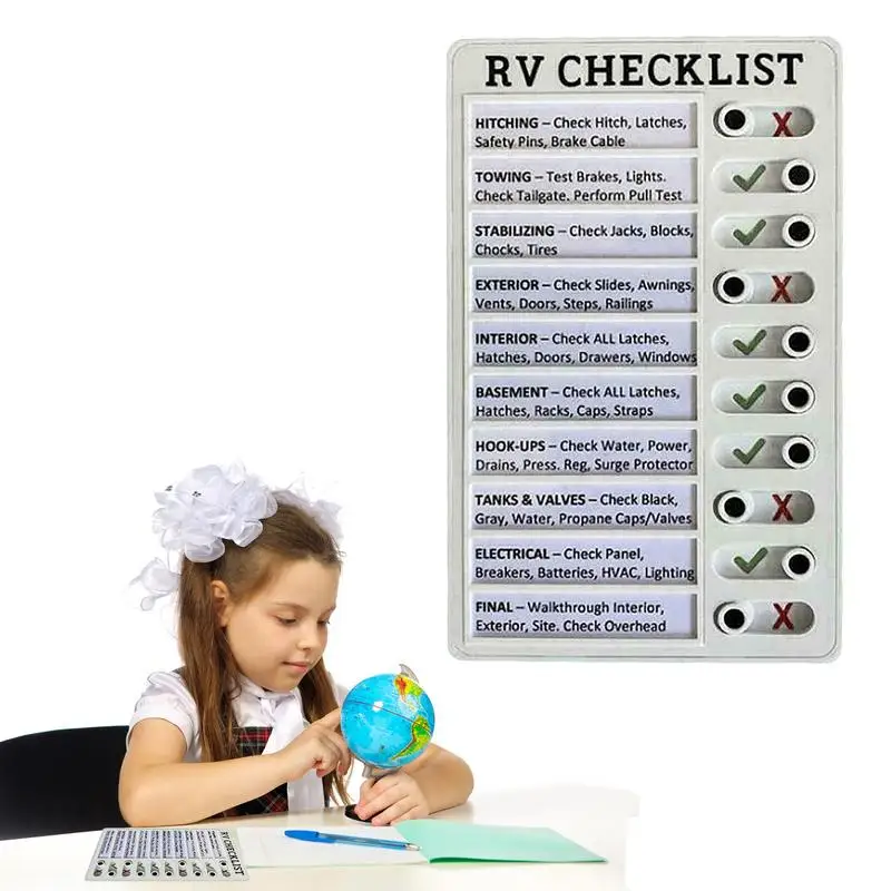 Chores Portable Memo Board RV Checklist PP Checklist Board With Slider Detachable Form To Do List Notepad For Check Items And