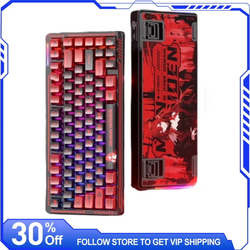 

LINGBAO K75 Wireless Tri-mode Mechanical Keyboard RGB Gasket structure Hot Swap Customized E-sports Gaming Long Life Keyboard