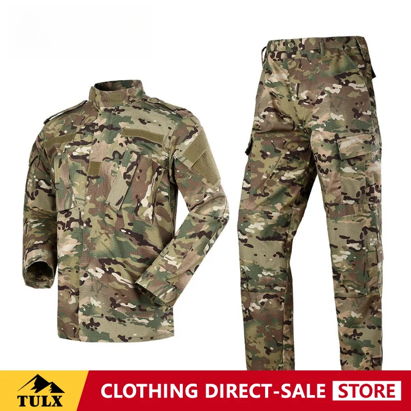 ACU Second-generation Long Sleeve Set Scratch Resistant Durable Comfortable Breathable Camouflage Suit Set Outdoor Training Suit