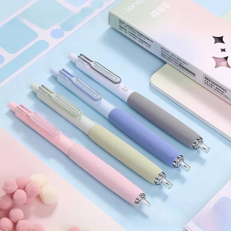 4PC Gel Pen Floating Cloud Pen Light Sound Press Pen Silent Neutral Pen ST Head Speed Dry Student Brushing Test Pen Soft Grip No
