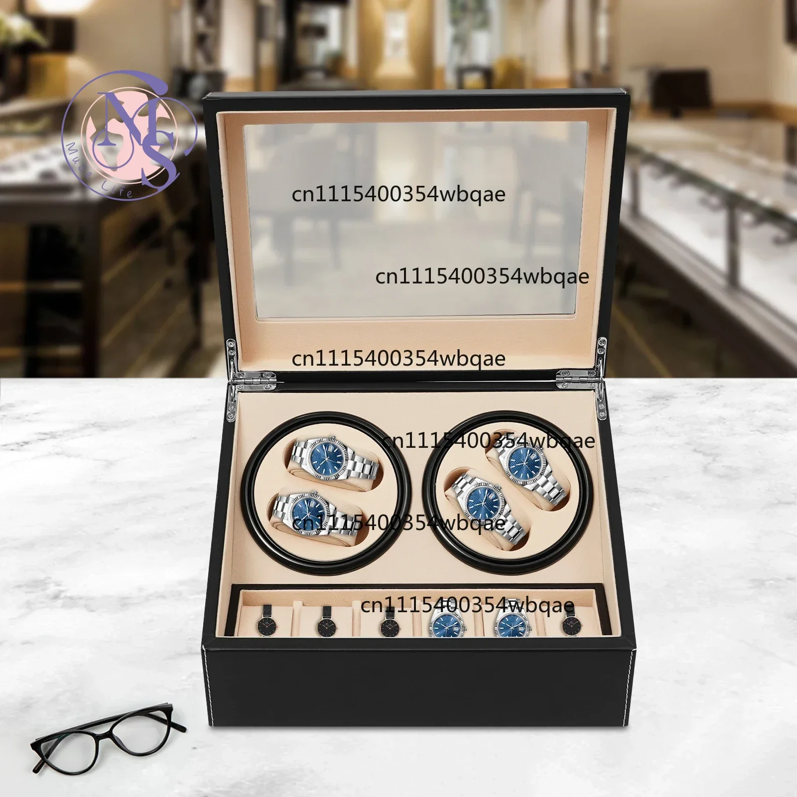 ZOCI-FOR-4+6 Slots Automatic Watch Winder PU Leather Glass Top Bidirectional Rotation Watch Storage Box, Replacement Parts
