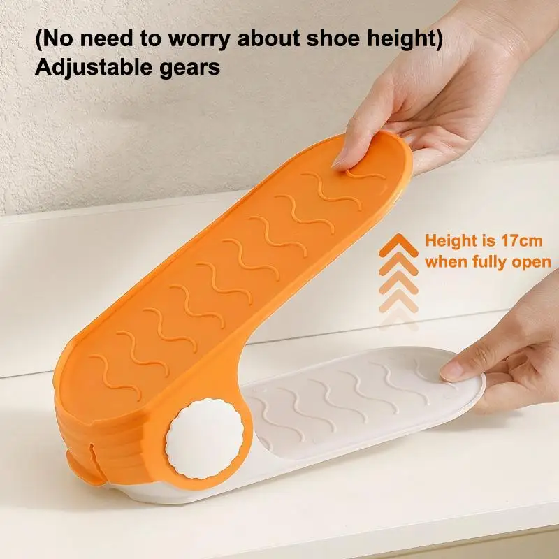 Space Saving Double Layer Shoe Stacker Adjustable Height Durable Shoe Rack for Bedroom Home Organization
