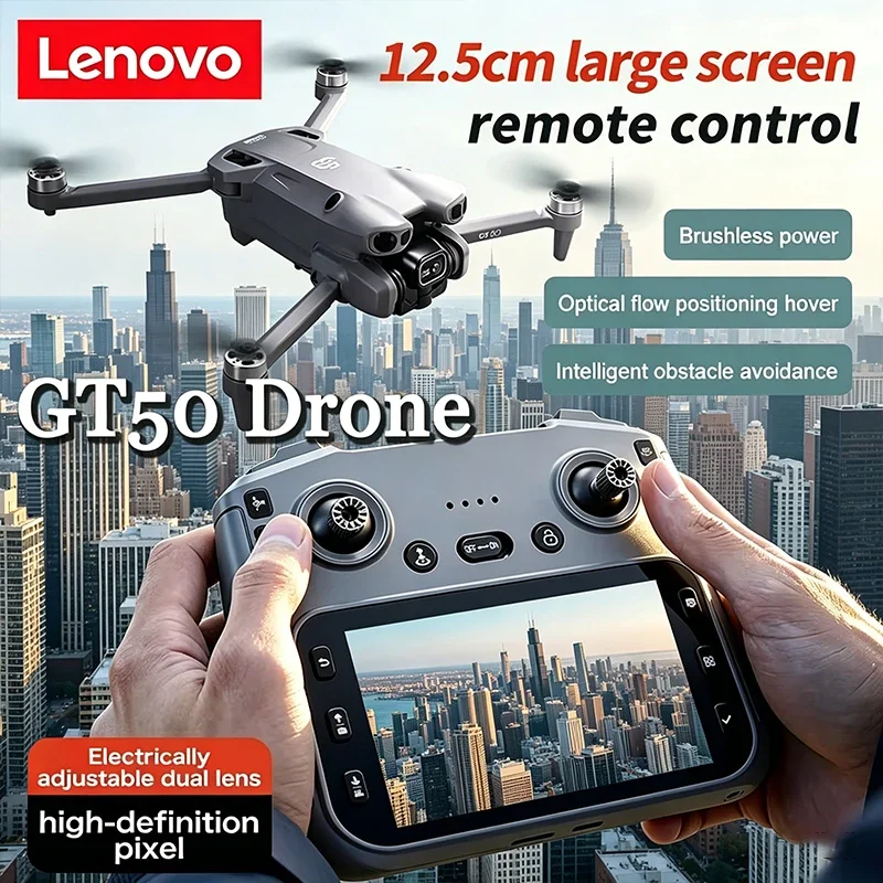 

Lenovo GT50 HD Aerial Photography Drone with Obstacle Avoidance Brushless Quadcopter Remote Control Aircraft with Large Screen