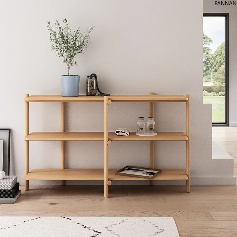 Solid wood bookshelf Floor shelf Student children's storage library Simple display multi-layer bookcase