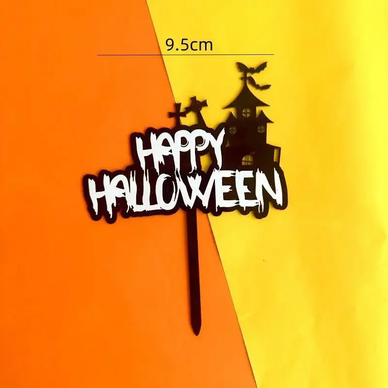 Halloween-Kuchendekoration Cartoon-Kürbis-Zauberer-Bär-Puppe Ornamente Regenbogenbogen Spinnennetz Kürbis für Feiertagspartys Kuchendekoration – Detail 24