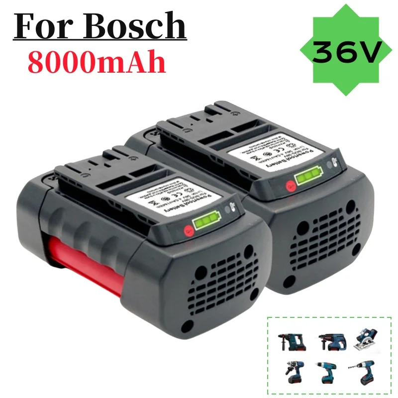 36V 8000mAh Replacement Batteries Lithium-Ion for BOSCH Li-ion Rechargeable Battery BAT810 BAT836 BAT840 GBH36V-LI Power Tool