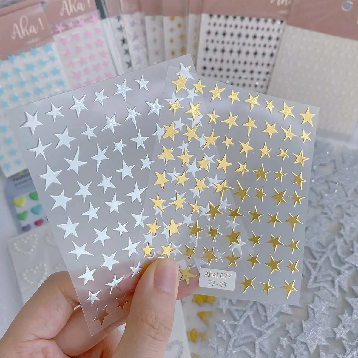 Scrapbooking Decorative Star Stickers Journal Planner Decal Stickers PET Decorative Stickers DIY Guka Nail Art