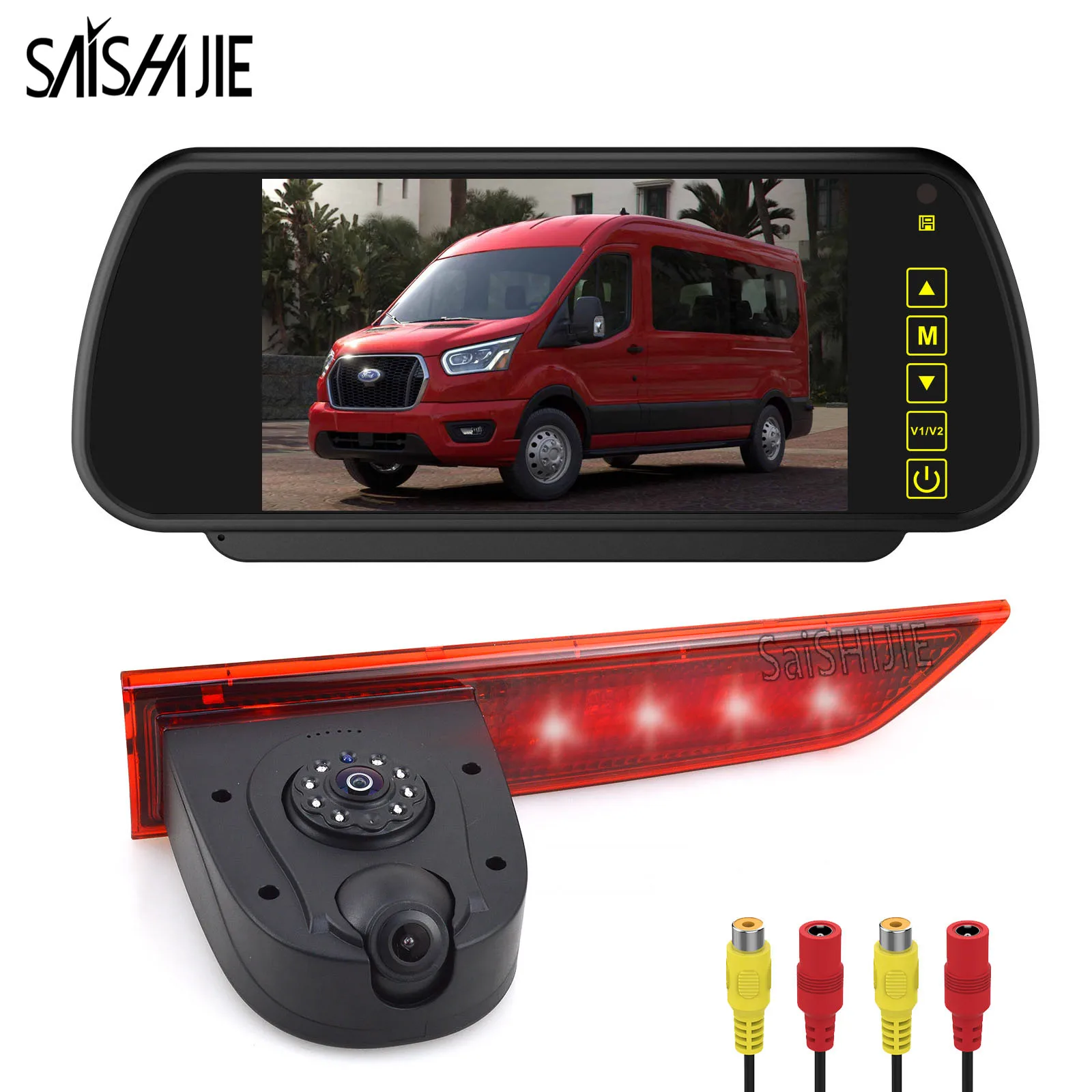 Brake Light Backup Camera Dual Lens Rear View Camera for Ford Transit Custom(2012-2015) Night Vision Waterproof Reversing Camera