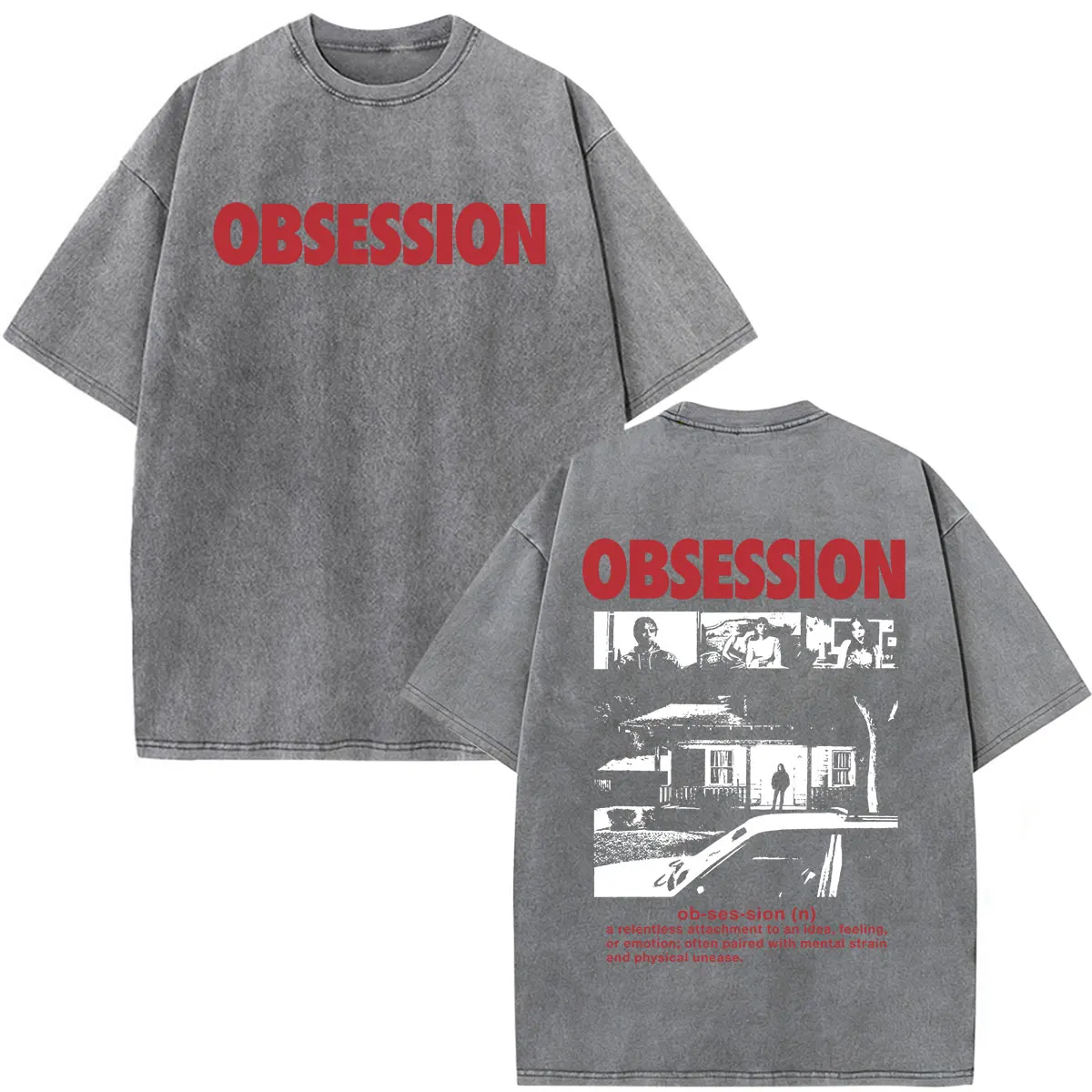 Vintage Washed Horror Movie Obsession One Wish Willow T-Shirt für Herren und Damen, modisches Gothic-T-Shirt aus Baumwolle, übergroß, kurzärmelig – Detail 6