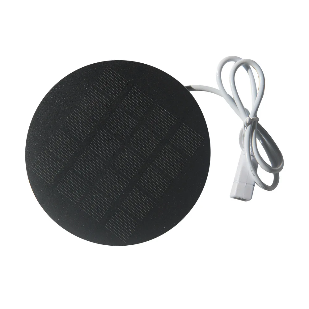 Small Size 1W 5V Circular Solar Cell Diameter 110MM Mono PET Solar Panel Charger with USB Port for 3.7V-5V Battery 10PCS