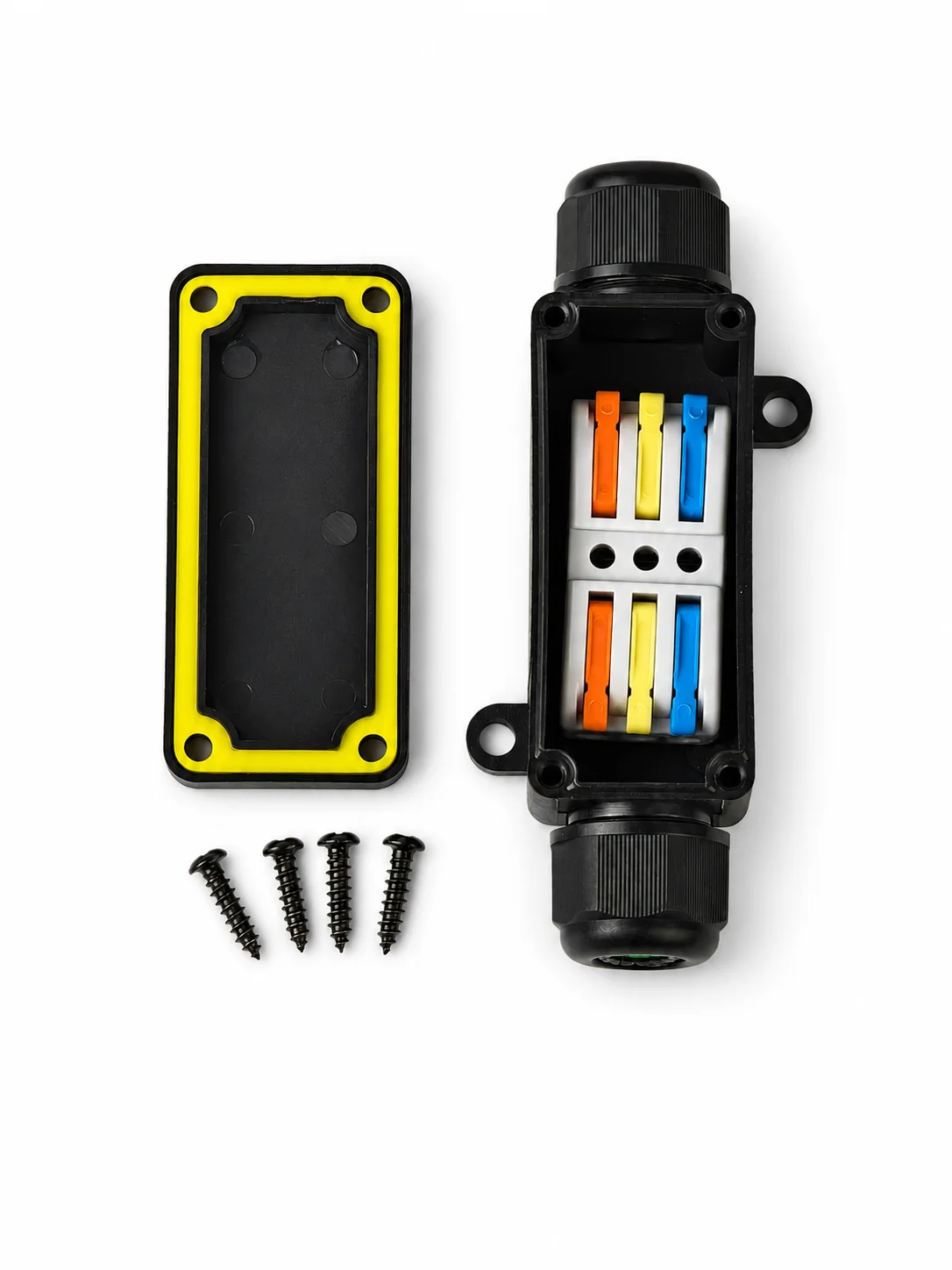 IP68 Waterproof Inline Junction Box 3 Pole Electrical Cable Connector Lever Terminal 32A 12-28AWG Outdoor Lighting Cable Splice image 4