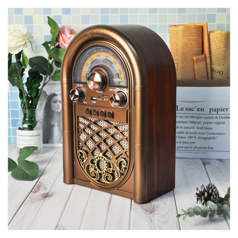 빈티지 AM FM SW 3 밴드 라디오 지지대, USB TF 카드, MP3 플레이어, 나무 무선 블루투스 스피커, 파워 홈 붐박스, 인기 판매