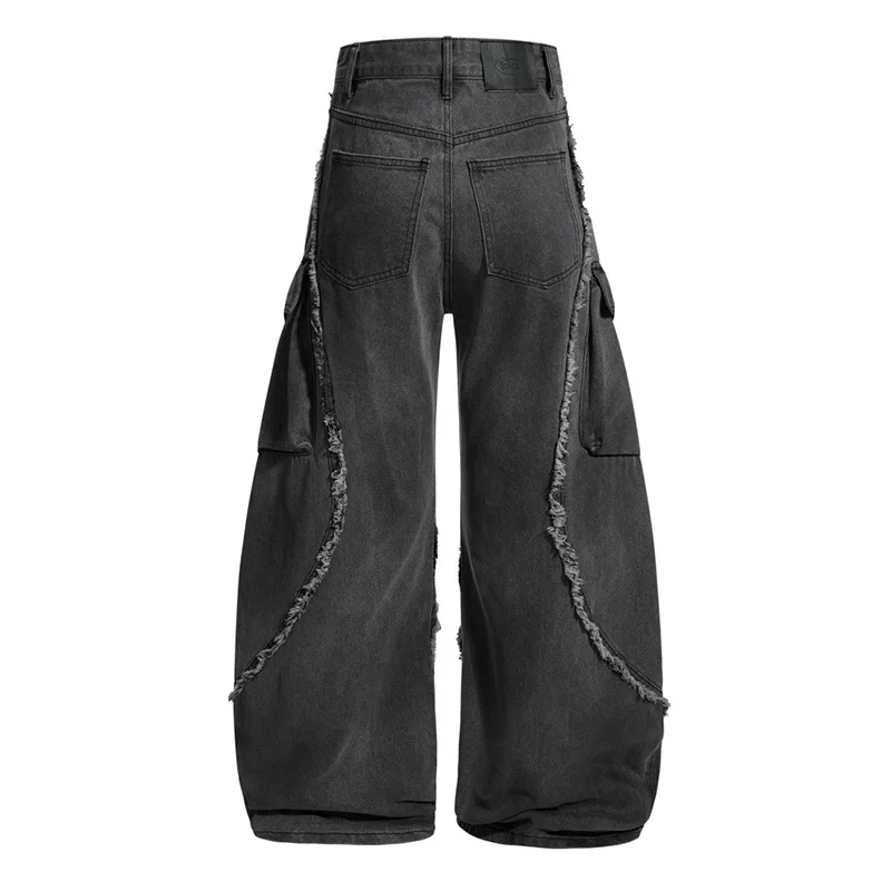 ヴィンテージヒップホップルーズカジュアルジーンズパンツウォッシュハラジュストリートデニムトラウザーズ男性用