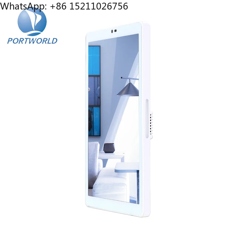 Portworld Embedded Front Camera 8 Inch IPS Touch Screen Electric Android14 Home Hotel Use Intelligent Wards Control Panel