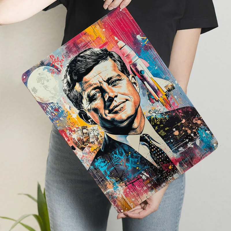 JFK سباق الفضاء اللوحة المعدنية المشارك غرفة نوم الديكور غرفة المعيشة مخصص معدن القصدير علامات للجدار الفن الديكور الرجعية ديكور