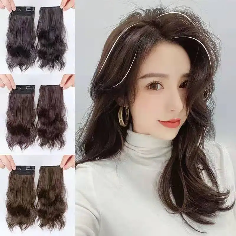 Fluffy Invisible Seamless Curly Hair Pads Clip In Hair Top Side Cover Hair Piece Synthetic Pad Hair Extension Lining of Natural