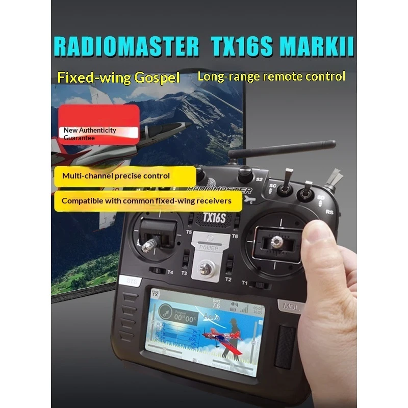 

Radiomaster TX16S MarkII RC Controller ELRS Module Multi Channel Open Source Programmable Long Range For Fixed Wing FPV Drone