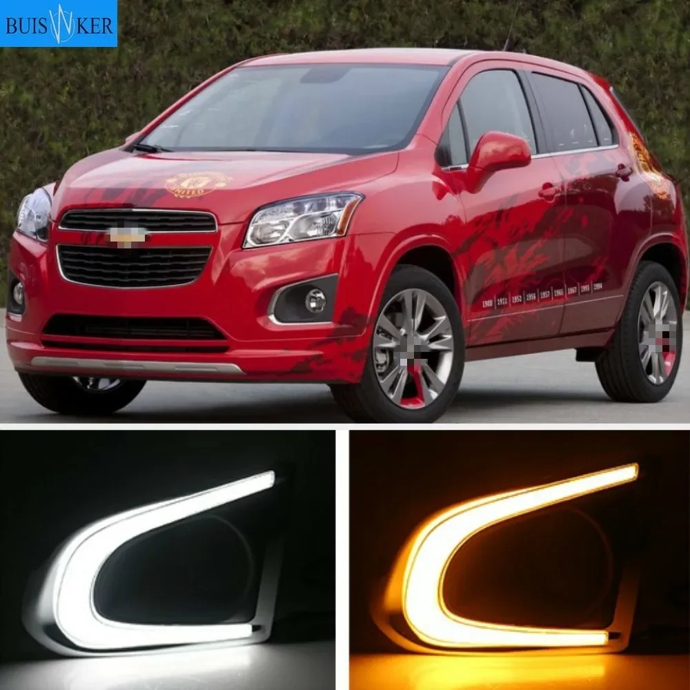 

ДХО для Chevrolet TRAX Chevy 2014 2015 дневные ходовые огни противотуманные фары крышка фары 12 В дневный свет автомобильный Стайлинг