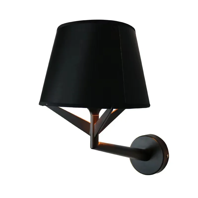 

Nordic simple wall lamp post-modern fashion personalized bedroom hotel study living room fabric creative decoration bedside lamp